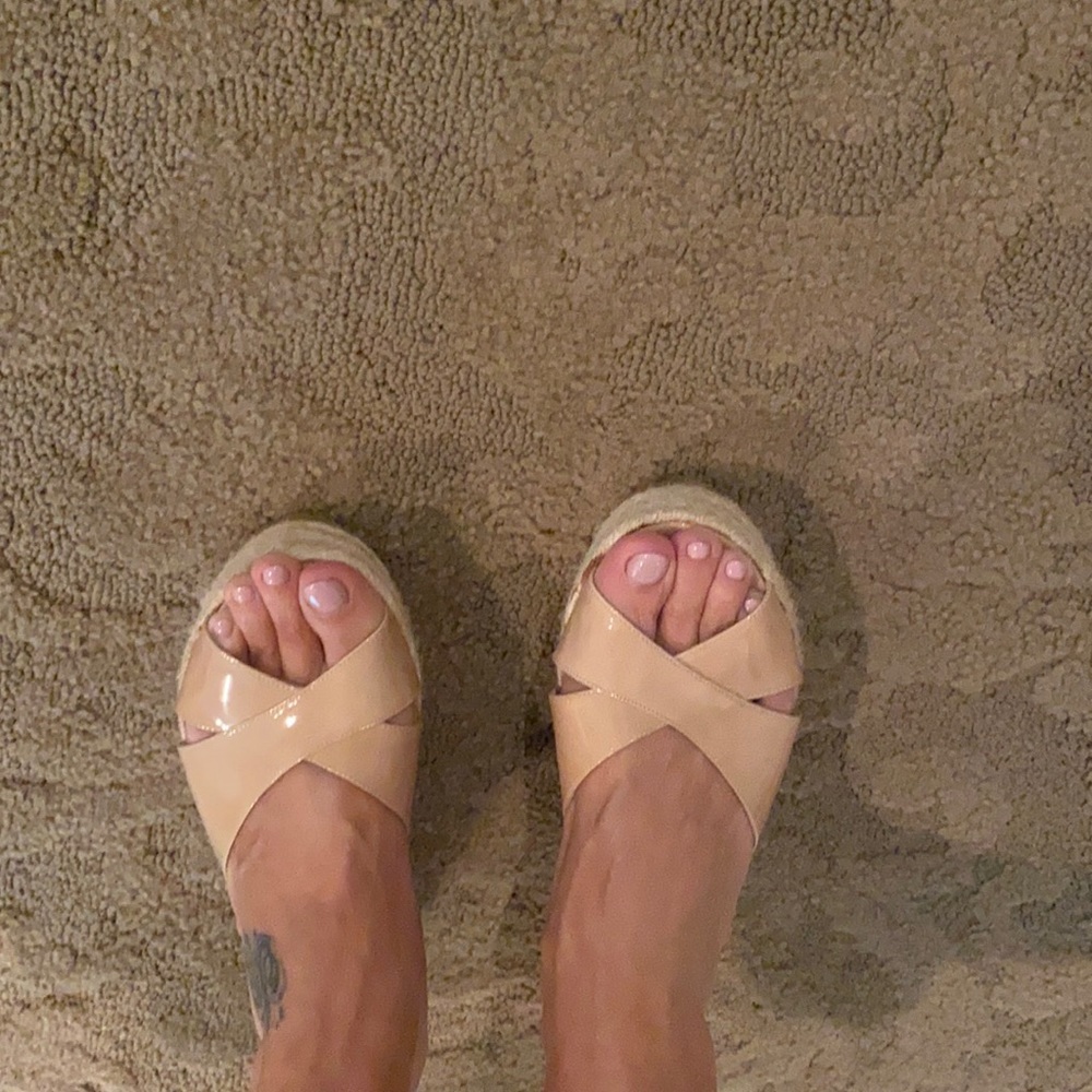 Jimmy Choo Beige Patent Slide